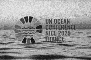 UNOC logo at sea