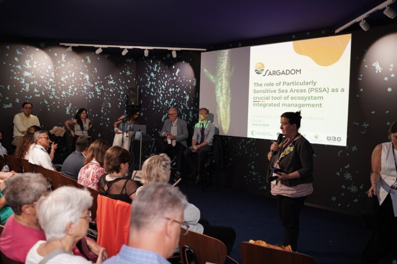 Phénia Marras, from the French Biodiversity Agengy, introducing the Side Event